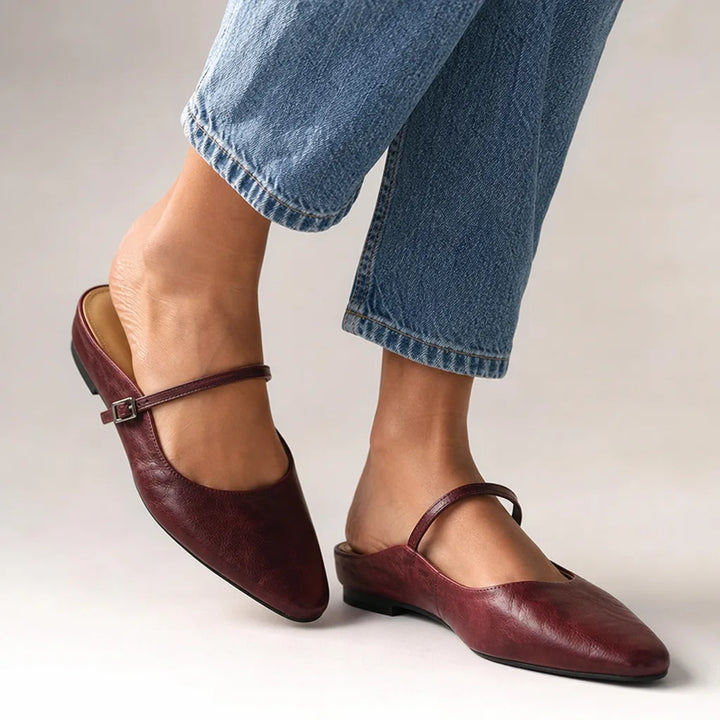 Amaya Mule Sandals - Color:Red;Size:35
