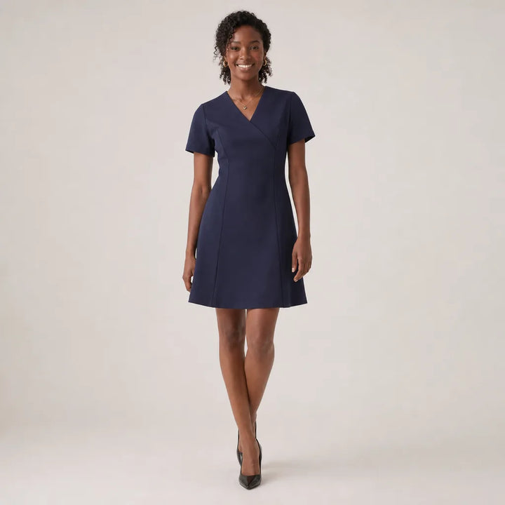 Amaya Work Dress - Color:Blue;Size:XS