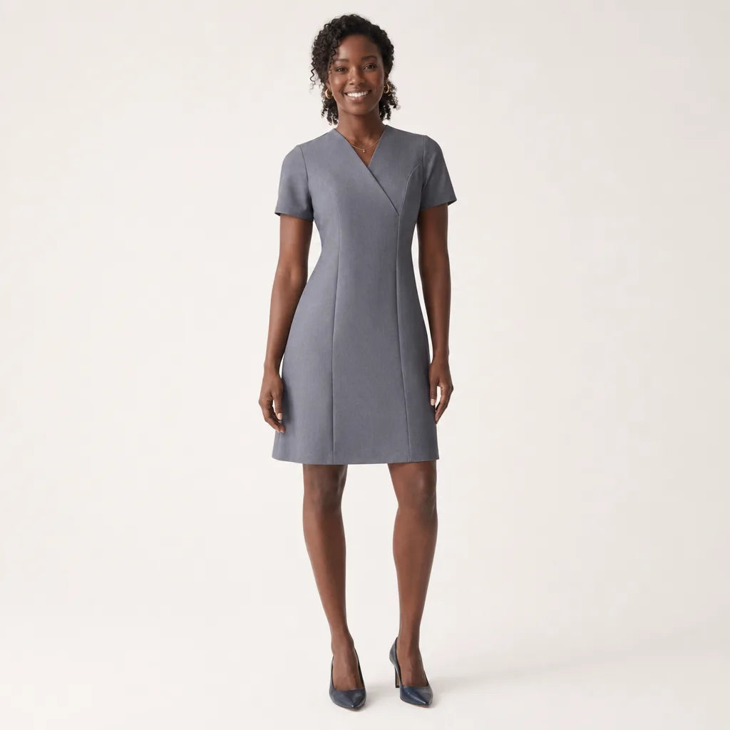 Amaya Work Dress - Color:Gray;Size:XS