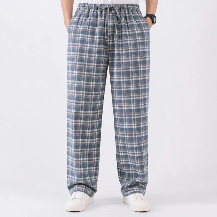 Men's Gray Duffy Cotton Plaid Lounge Pants
