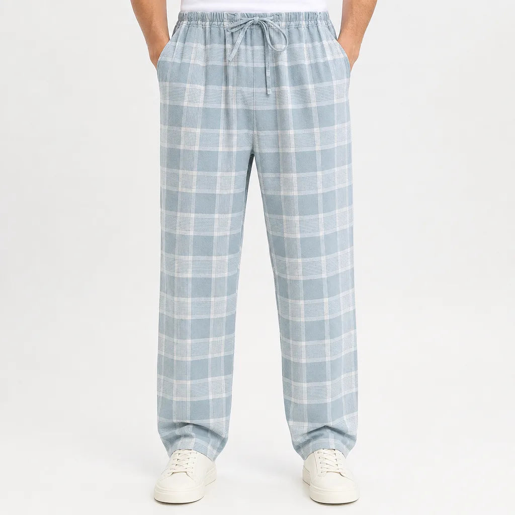 Men's Green Duffy Cotton Plaid Lounge Pants
