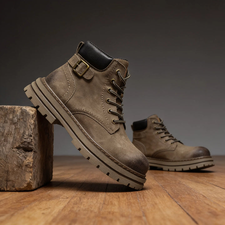 Ambrose Leather Boots - Color:Brown;Size:39