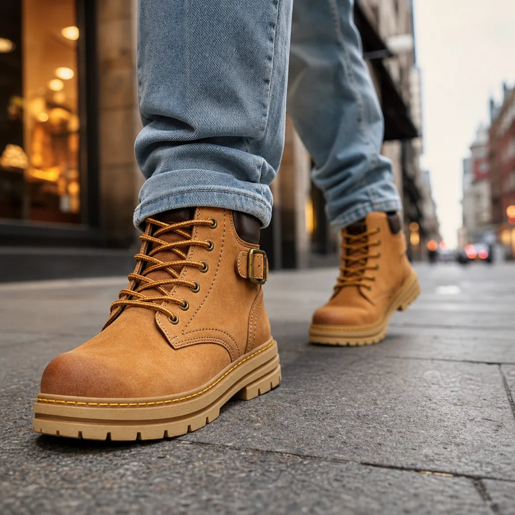 Men's Yellow Ambrose Work Ankle Boots