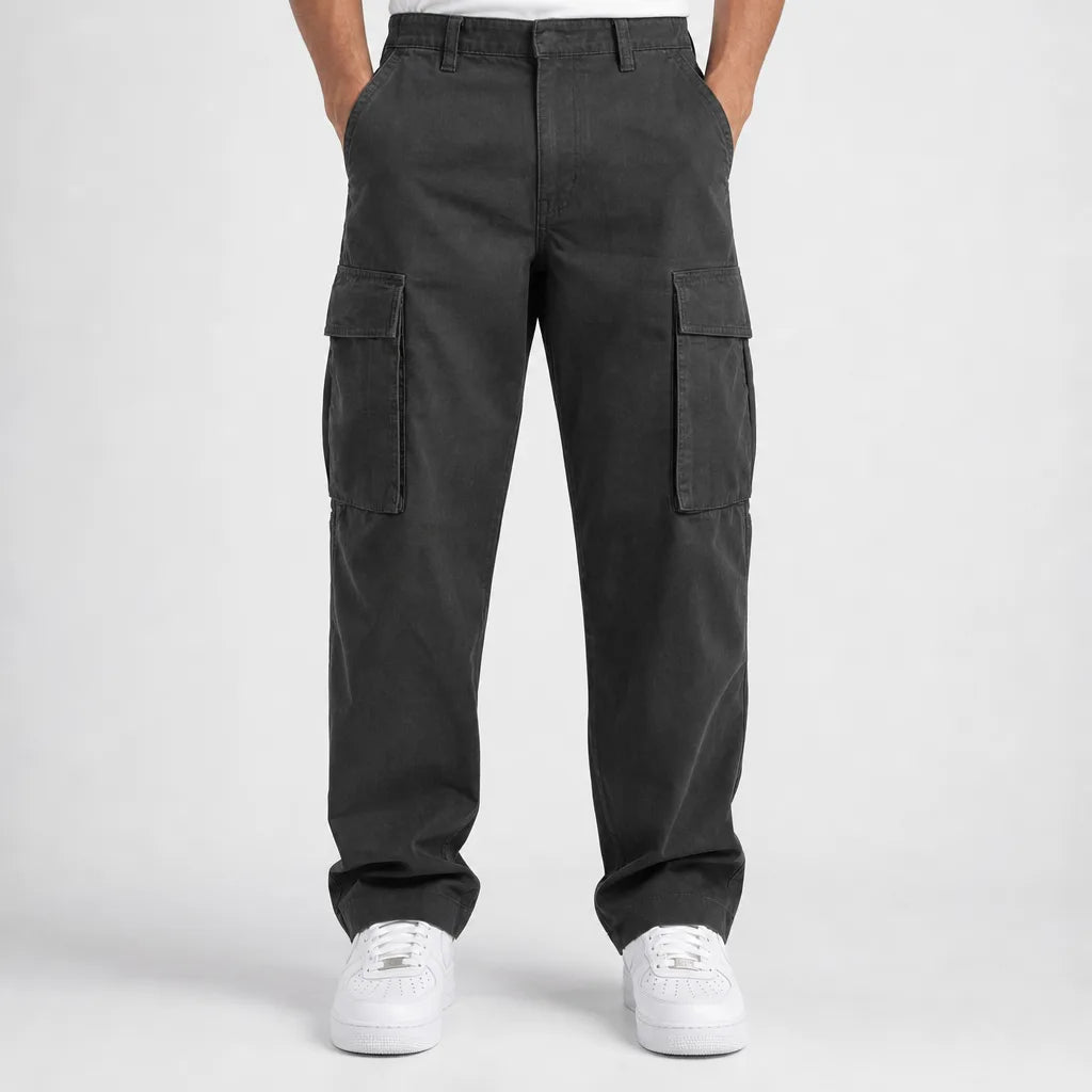 Ambrose | Mens Straight Fit Cargo Pants - Color:Black;Size:XS
