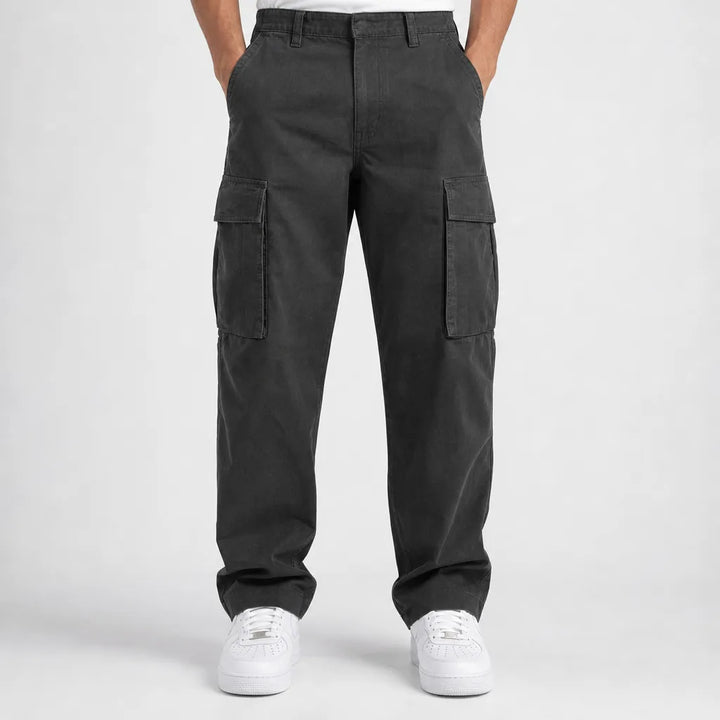 Ambrose | Mens Straight Fit Cargo Pants - Color:Black;Size:XS