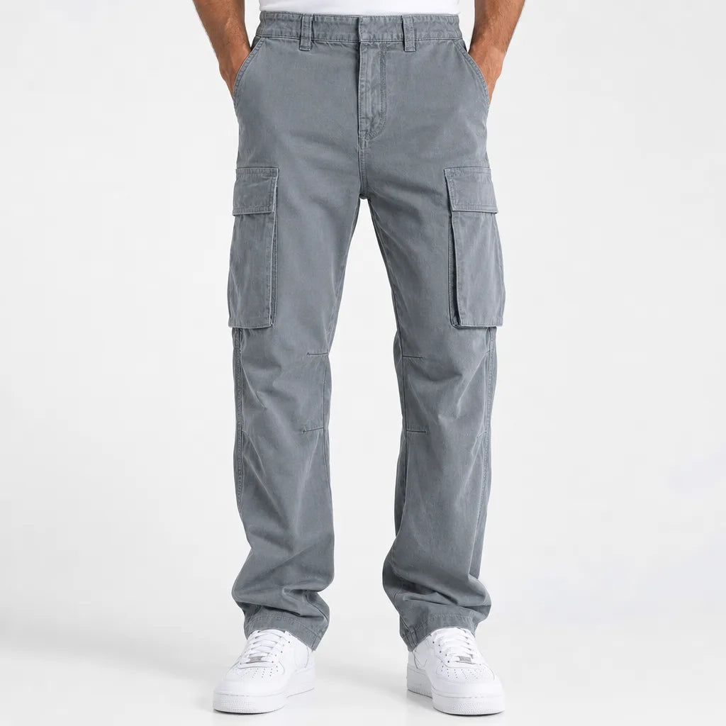 Ambrose | Mens Straight Fit Cargo Pants - Color:Gray;Size:XS
