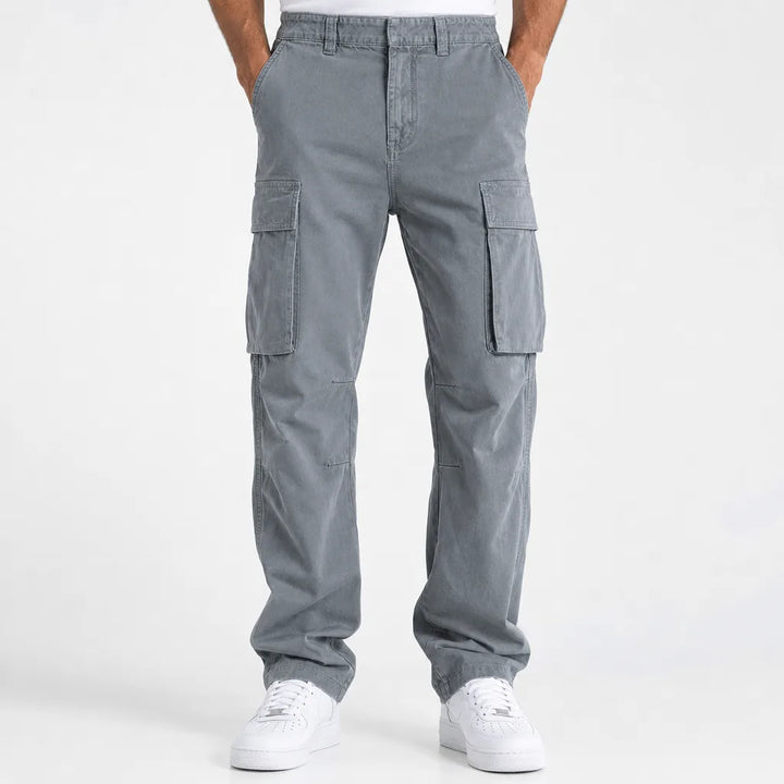 Ambrose | Mens Straight Fit Cargo Pants - Color:Gray;Size:XS