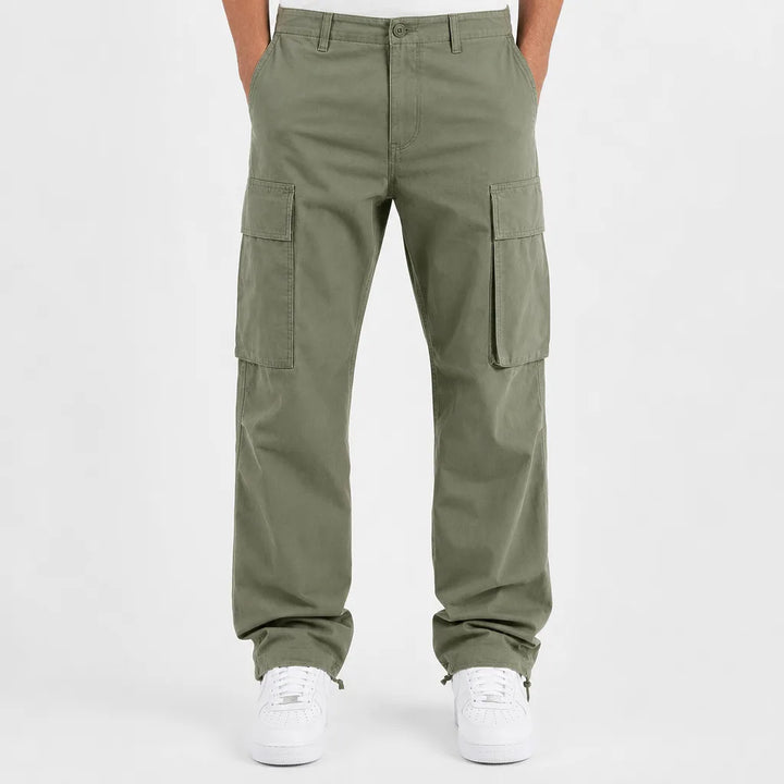 Ambrose | Mens Straight Fit Cargo Pants - Color:Green;Size:XS