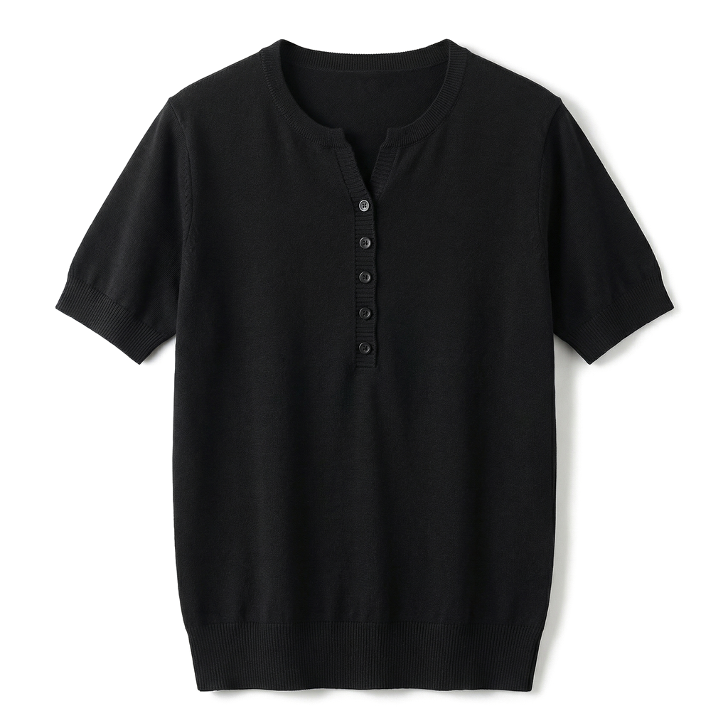 Amelia Cotton Linen Top - Color:Black;Size:XS