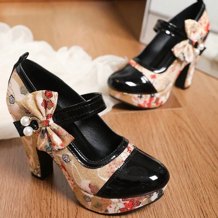 Women's Amelia | Women's Floral Mary Jane Platform Heels