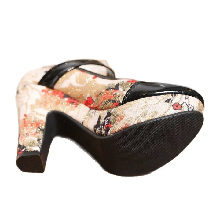 Women's Amelia | Women's Floral Mary Jane Platform Heels