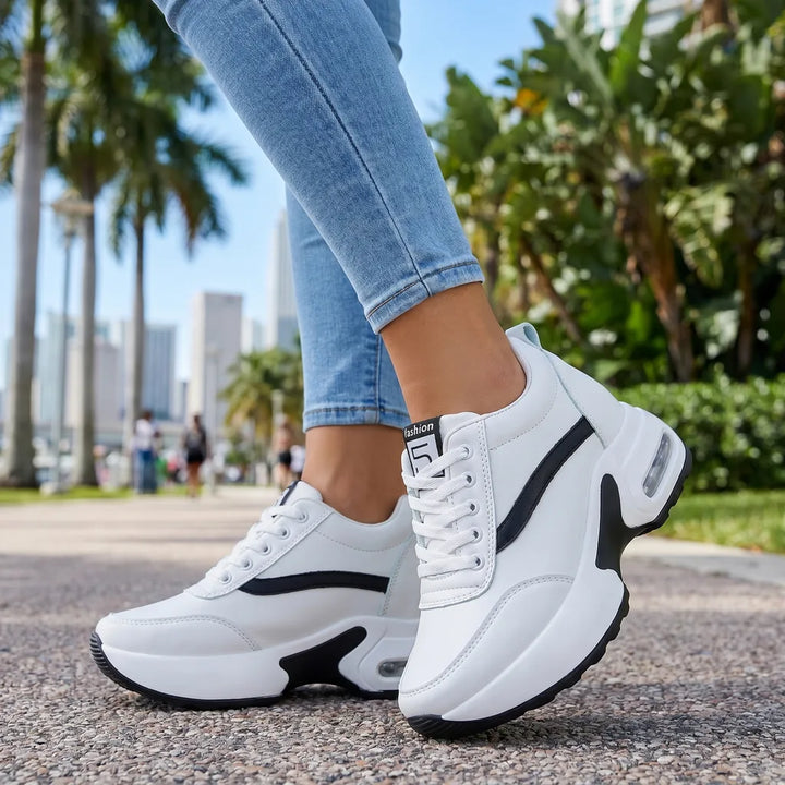 Women's 1026 White Tucker Platform Sneakers
