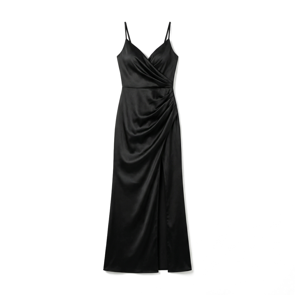 Amirah Ruched Silk Dress - Color:Black;Size:XS