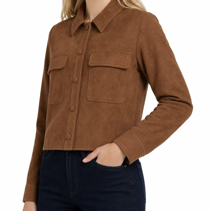 Women's Brown Pruitt Button Front Jacket