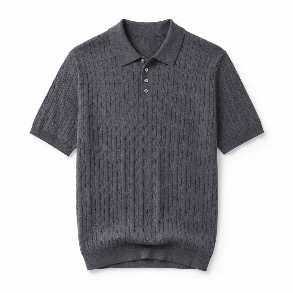 Andersen Knit Polo - Color:Gray;Size:M