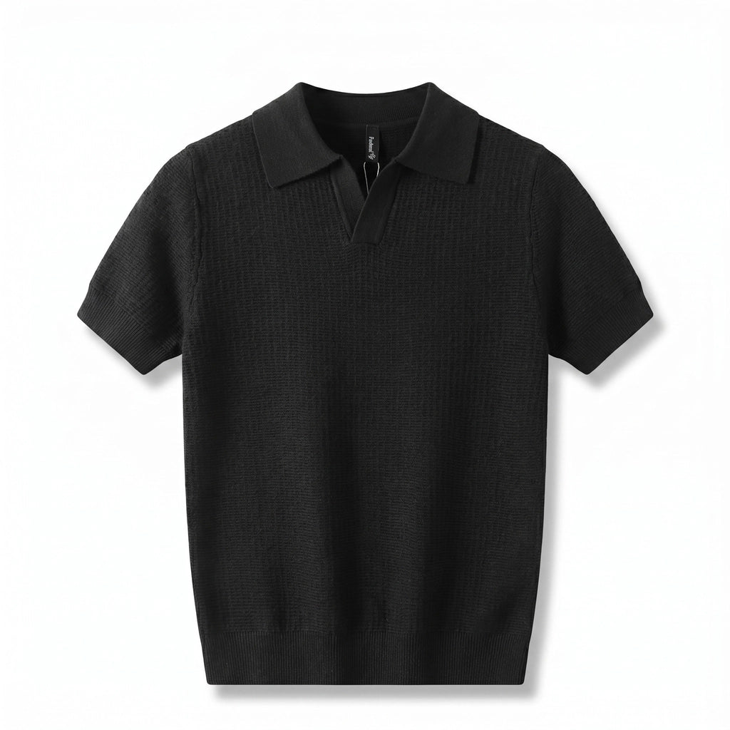 Andre Pleated Polo - Color:Black;Size:S
