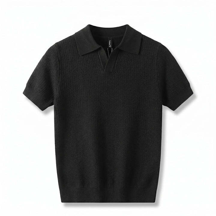 Andre Pleated Polo - Color:Black;Size:S