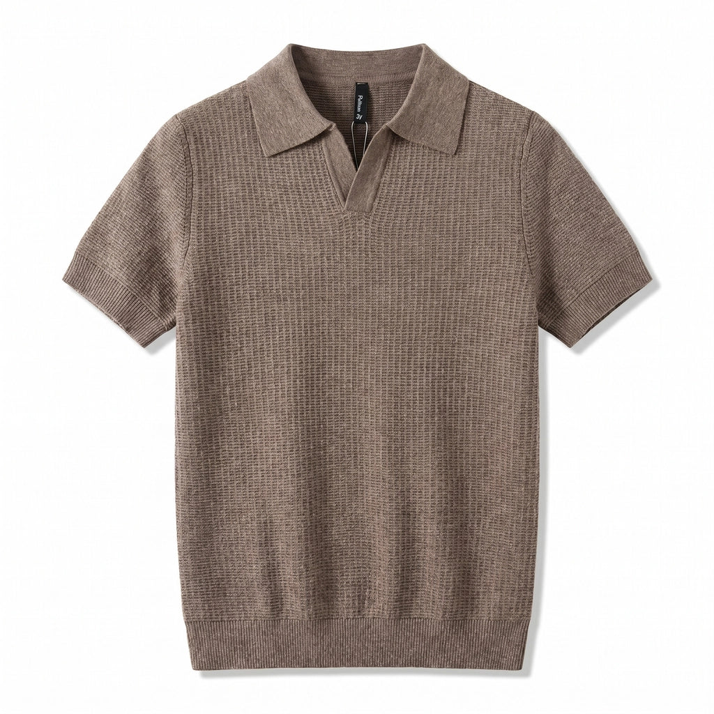 Andre Pleated Polo - Color:Brown;Size:S