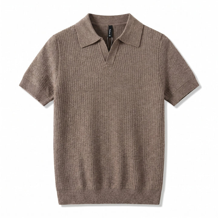 Andre Pleated Polo - Color:Brown;Size:S