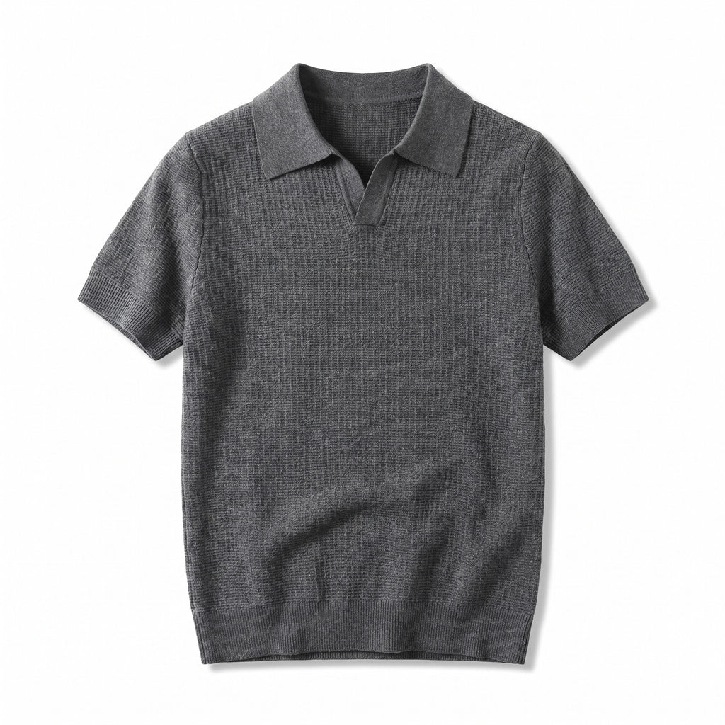 Andre Pleated Polo - Color:Gray;Size:S