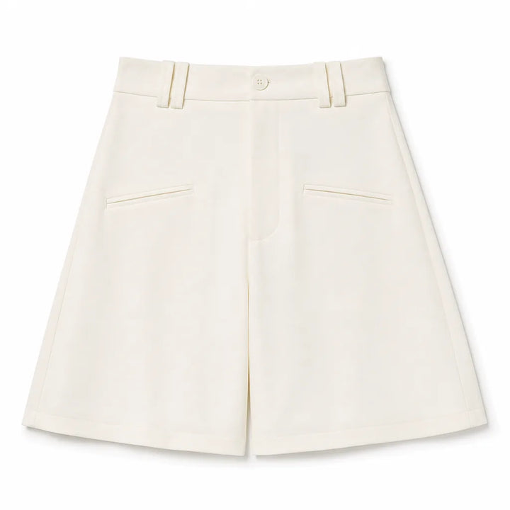 Women's Beige Strickland High-Waist Shorts
