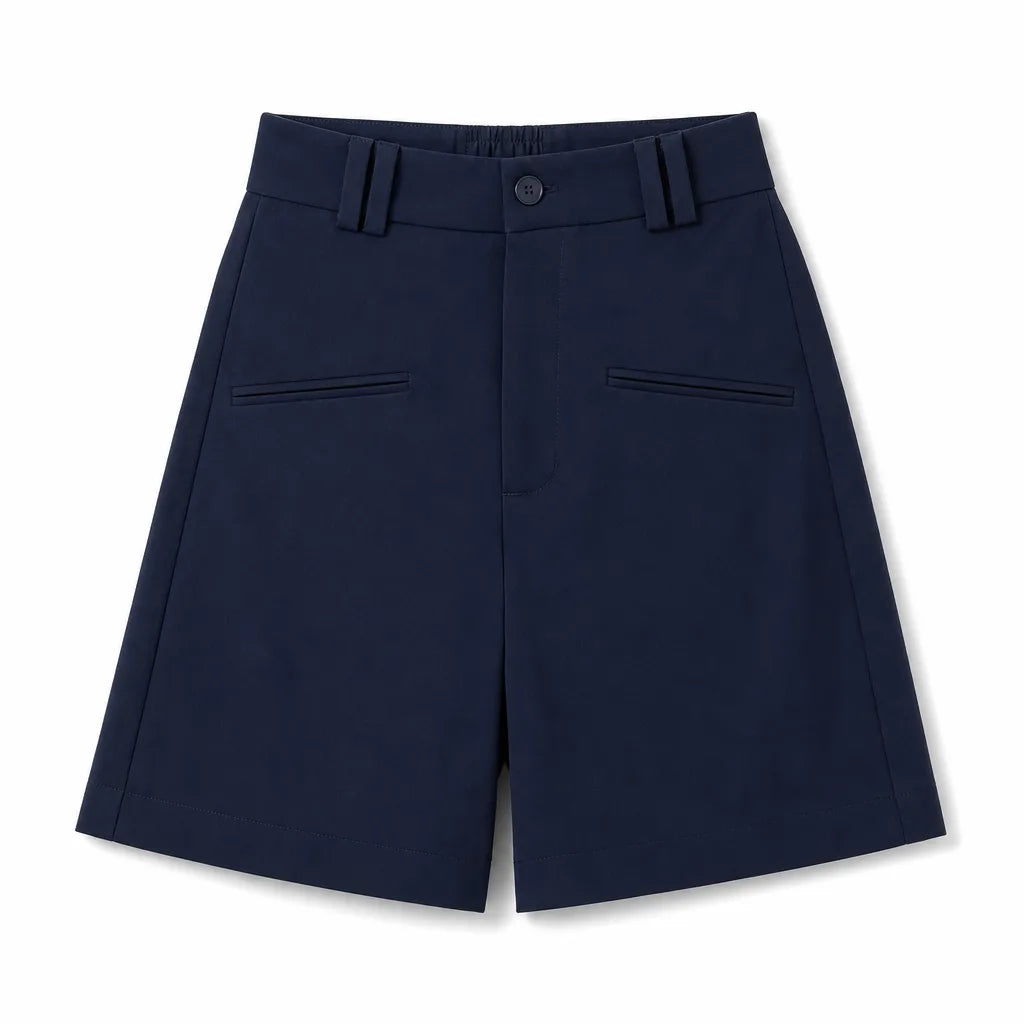 Women's Blue Strickland High-Waist Shorts