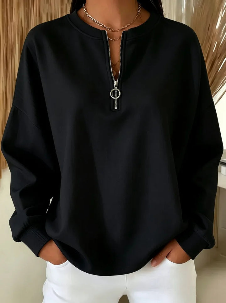 Anne | Women's Quarter-Zip Sweater - Color:Black;Size:XS