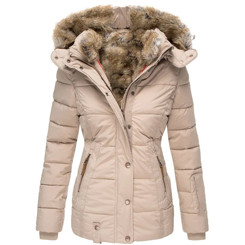 Anoushka | Women's Hooded Winter Coat - apricot