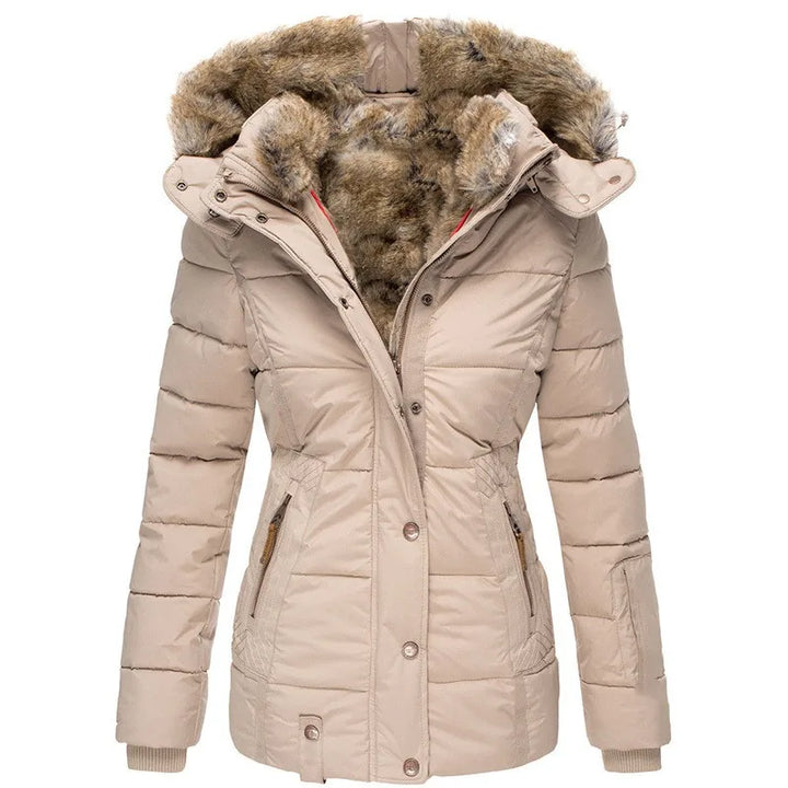 Anoushka | Women's Hooded Winter Coat - apricot