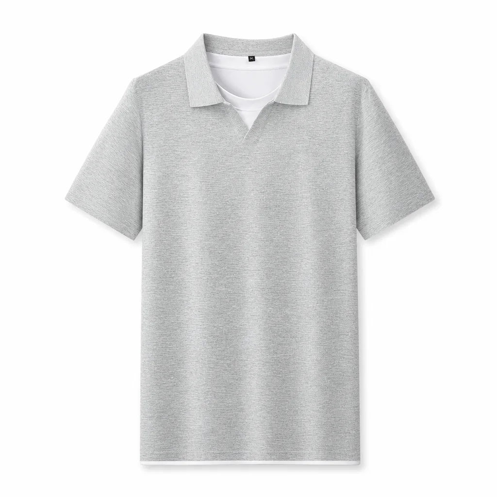 Anton Layered Polo Shirt - Color:Gray;Size:L
