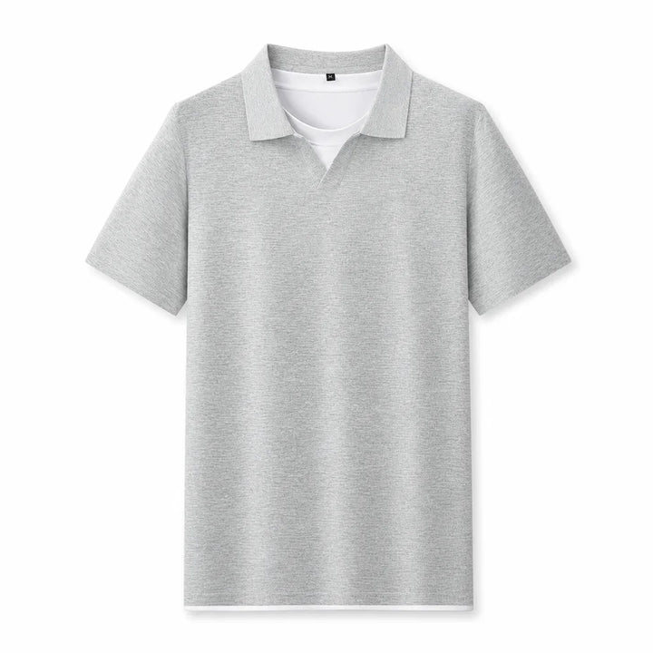 Anton Layered Polo Shirt - Color:Gray;Size:L