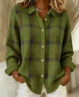 Antonia | Women's Cozy Soft Knit Cardigan - Size:XS;Color:Green