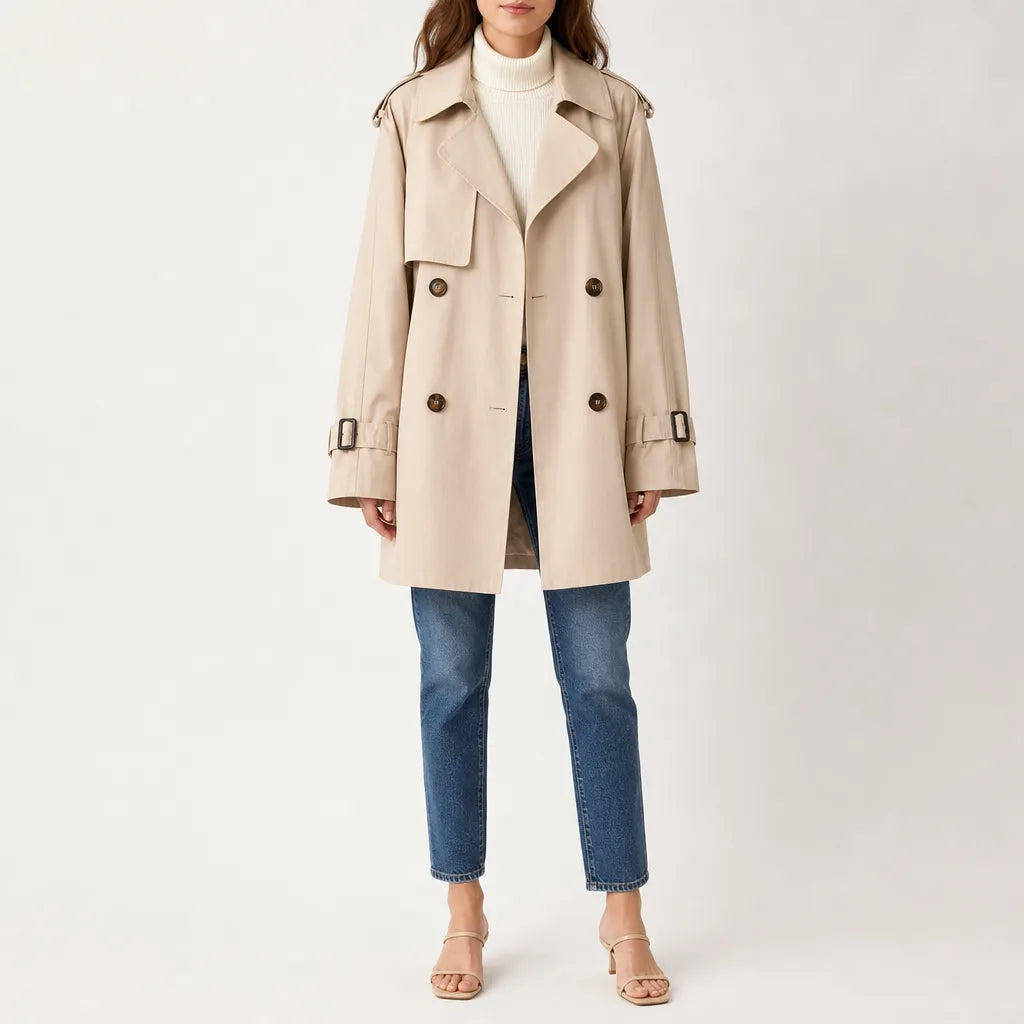 Anya Trench Coat - Color:Beige;Size:S