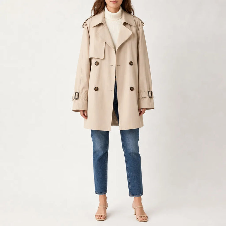Anya Trench Coat - Color:Beige;Size:S