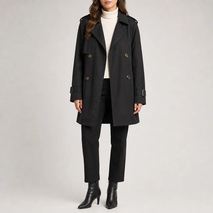 Anya Trench Coat - Color:Black;Size:S