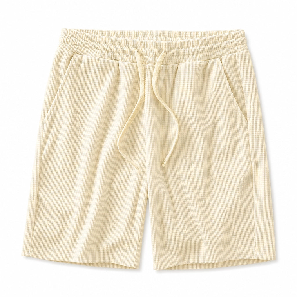 Caleb Waffle Knit Shorts - Color:Apricot;Size:S