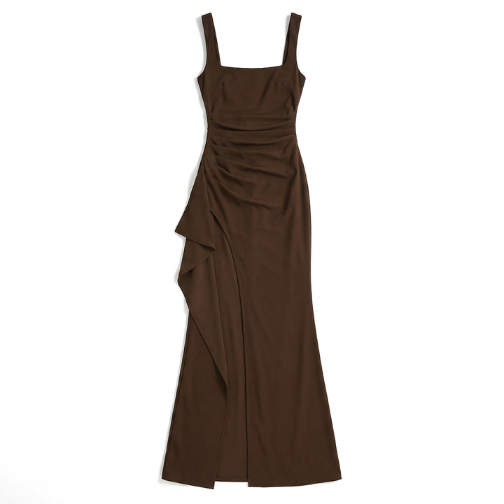 Arabella Backless Maxi - Color:Brown;Size:XXS