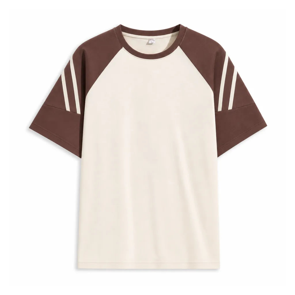 Archie Colorblock Tee - Color:Beige;Size:S