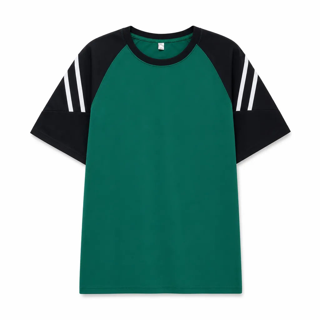 Archie Colorblock Tee - Color:Green;Size:S