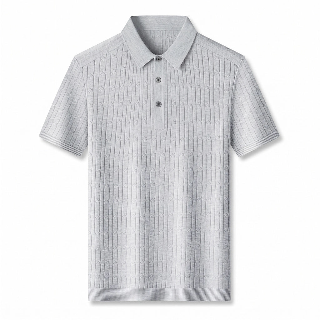 Archie Soft Knit Polo - Color:Light Gray;Size:S