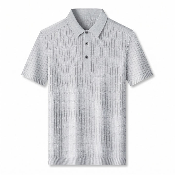 Archie Soft Knit Polo - Color:Light Gray;Size:S