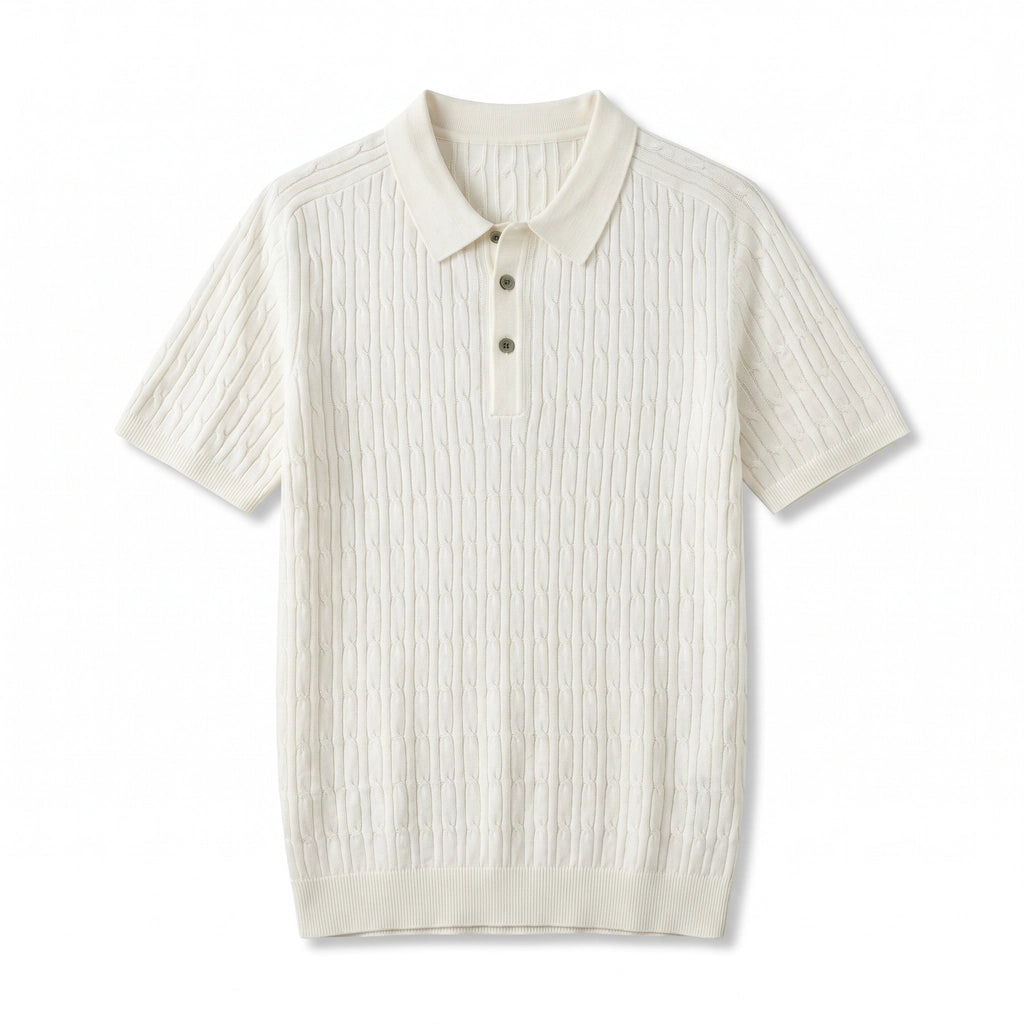Archie Soft Knit Polo - Color:Off White;Size:S