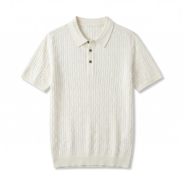 Archie Soft Knit Polo - Color:Off White;Size:S