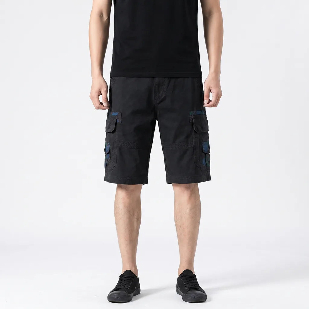 Black James Cotton Cargo Shorts 2