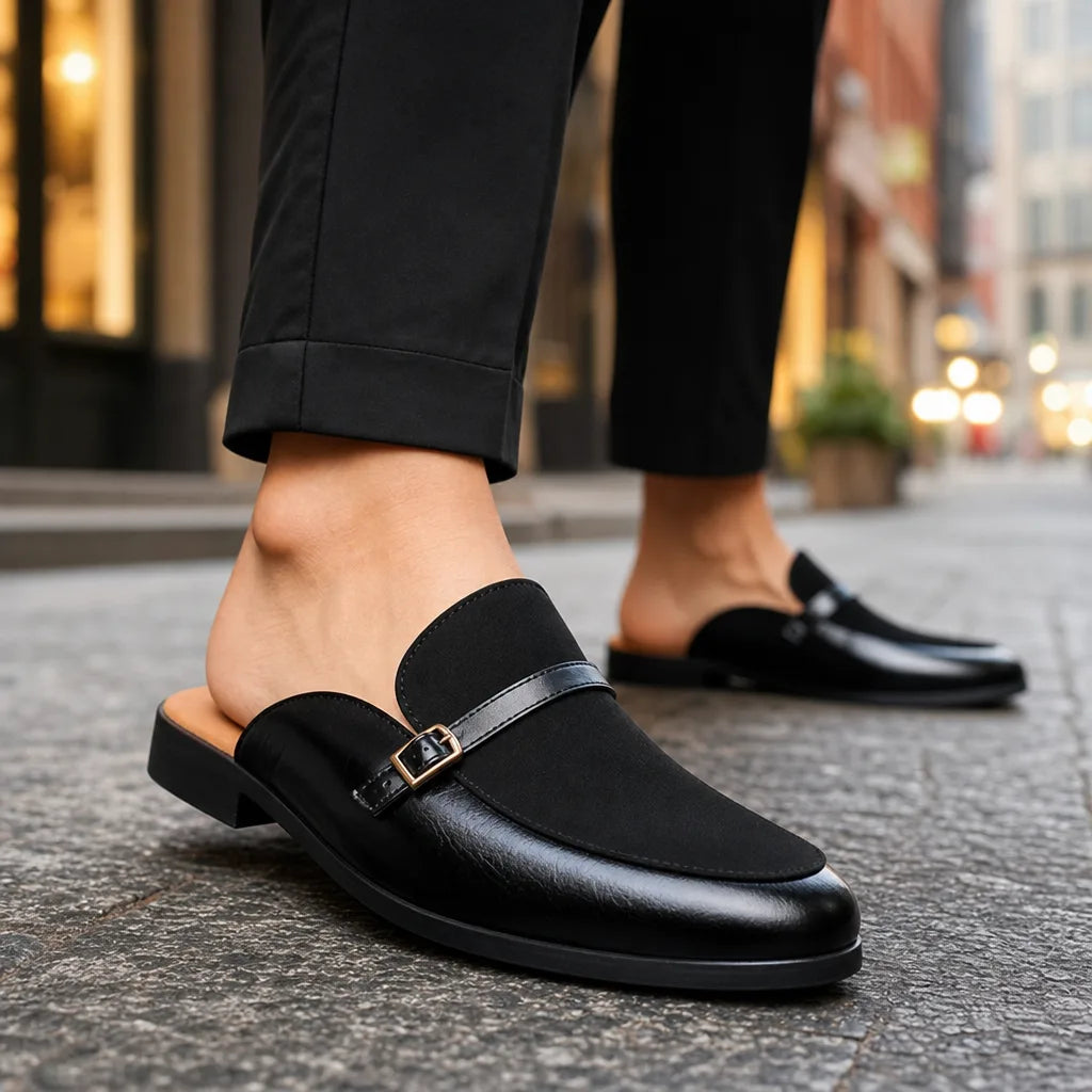Men's Black Livia Closed-Toe Mules