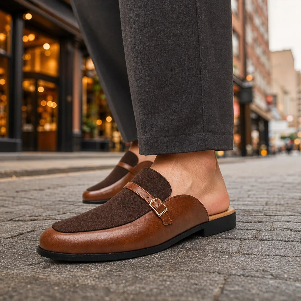 Men's Brown Livia Closed-Toe Mules