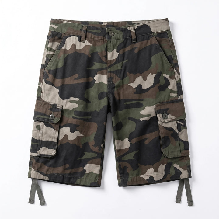 Stevie Camo Cargo Shorts - Color:Army Green Camo;Size:29