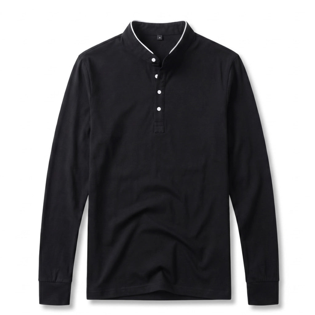 Arthur Mock-Neck Top - Color:Black;Size:S