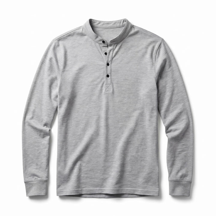 Arthur Mock-Neck Top - Color:Gray;Size:S