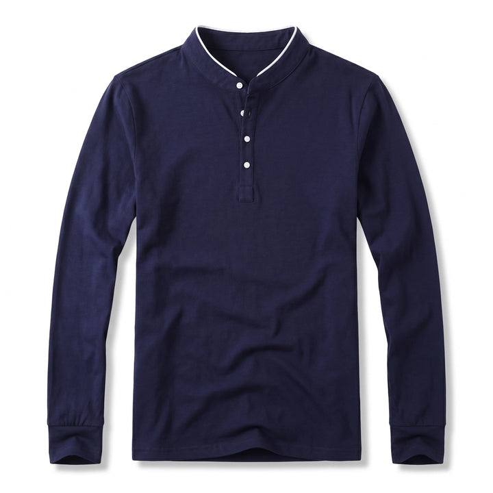 Arthur Mock-Neck Top - Color:Navy;Size:S